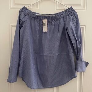 Philosophy Blouse Pin striped off the shoulder top   NWT